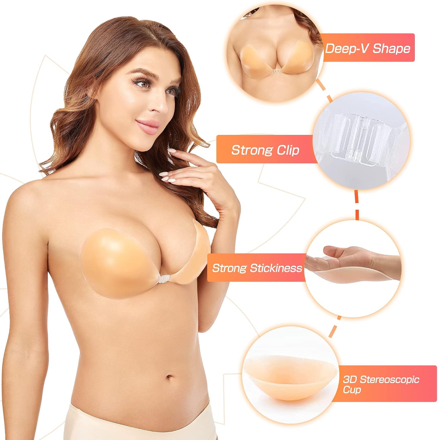 บราซิลิโคนแบบไร้สาย ยกทรงแบบดั - Silicone Bra Adhesive บทวิจารณ์และราคา