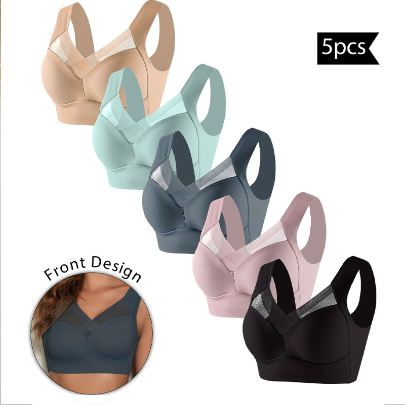 5PCS ผู้หญิงกีฬา Bras เต็มถ้วย - Bralette Wireless Soft บทวิจารณ์และราคา